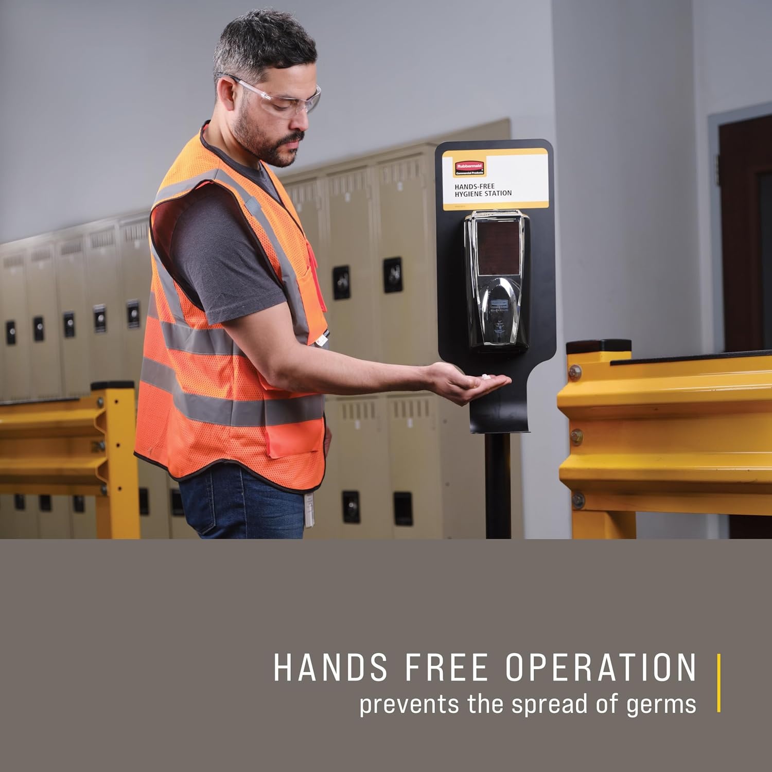 image:imageRubbermaid Commercial Products AutoFoam LumeCel Hand Soap amp Sanitizer Dispenser BlackChrome Battery Free Powered by Indoor Light Touchless Wall Mount for Restrooms in OfficesHotelsChrome