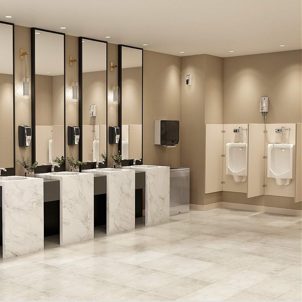 image:imageRubbermaid Commercial Products AutoFoam LumeCel Hand Soap amp Sanitizer Dispenser BlackChrome Battery Free Powered by Indoor Light Touchless Wall Mount for Restrooms in OfficesHotelsWhiteBlack Pearl