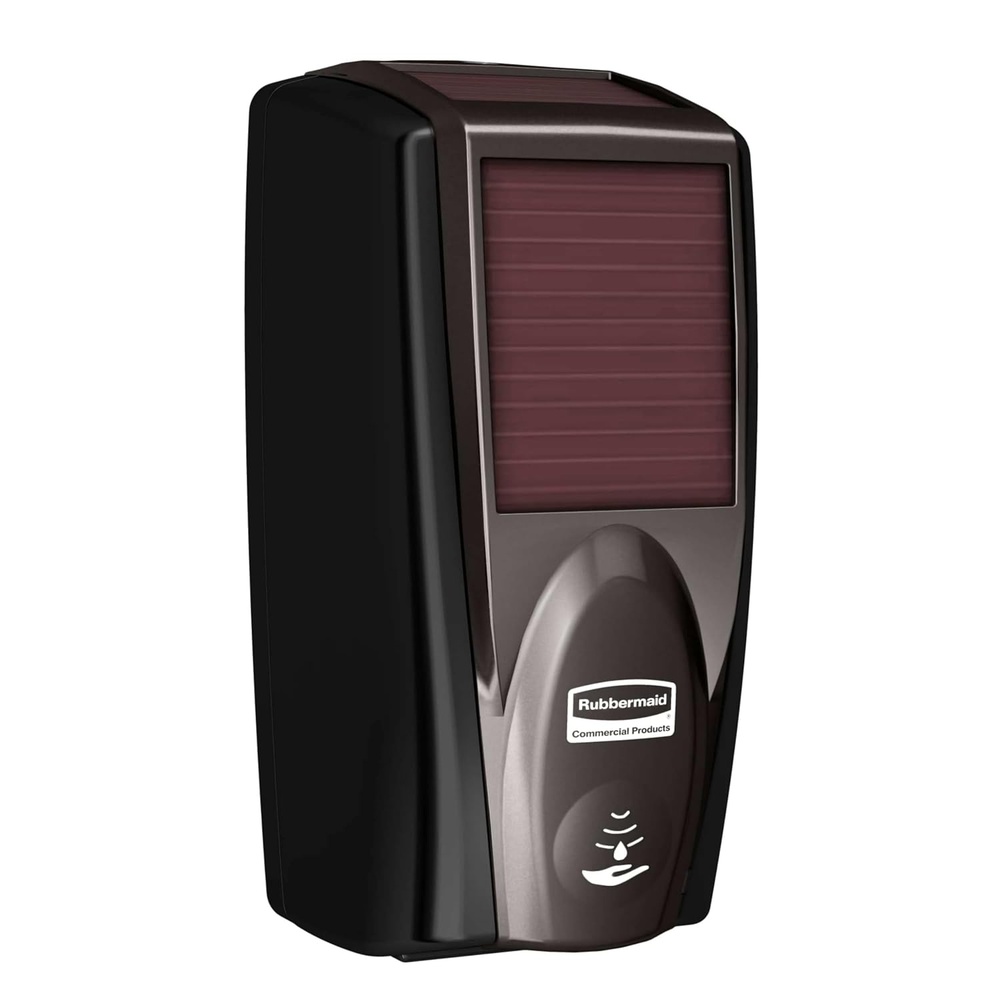 image:imageRubbermaid Commercial Products AutoFoam LumeCel Hand Soap amp Sanitizer Dispenser BlackChrome Battery Free Powered by Indoor Light Touchless Wall Mount for Restrooms in OfficesHotelsBlack Pearl