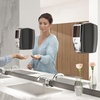 Rubbermaid Commercial Products AutoFoam LumeCel Hand Soap & Sanitizer Dispenser, Black/Chrome, Battery Free, Powered by Indoor Light, Touchless, Wall Mount, for Restrooms in Offices/Hotels(White/Gray Pearl)