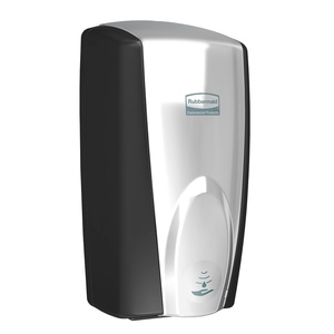 Rubbermaid Commercial Products AutoFoam LumeCel Hand Soap & Sanitizer Dispenser, Black/Chrome, Battery Free, Powered by Indoor Light, Touchless, Wall Mount, for Restrooms in Offices/Hotels(Chrome)